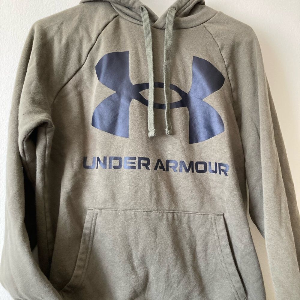 Mens Army Green Under Armour Hoodie
